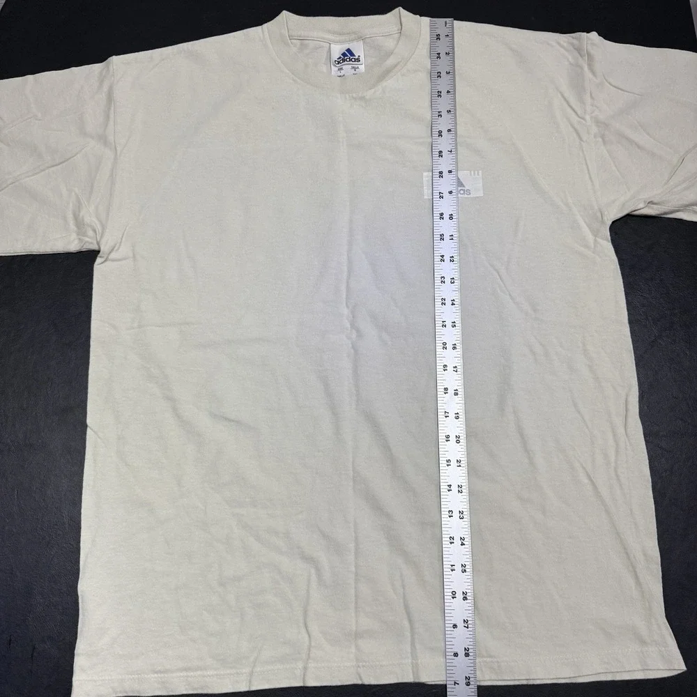 Vintage Adidas 90s T-Shirt Men's Size Large Beige‎  Crewneck Short Sleeve Y2K